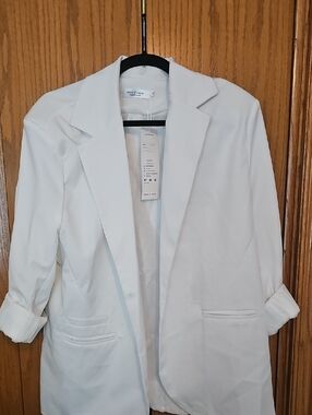 Face to Face White Open-Front Blazer - Relaxed Tailored Fit, Never Worn